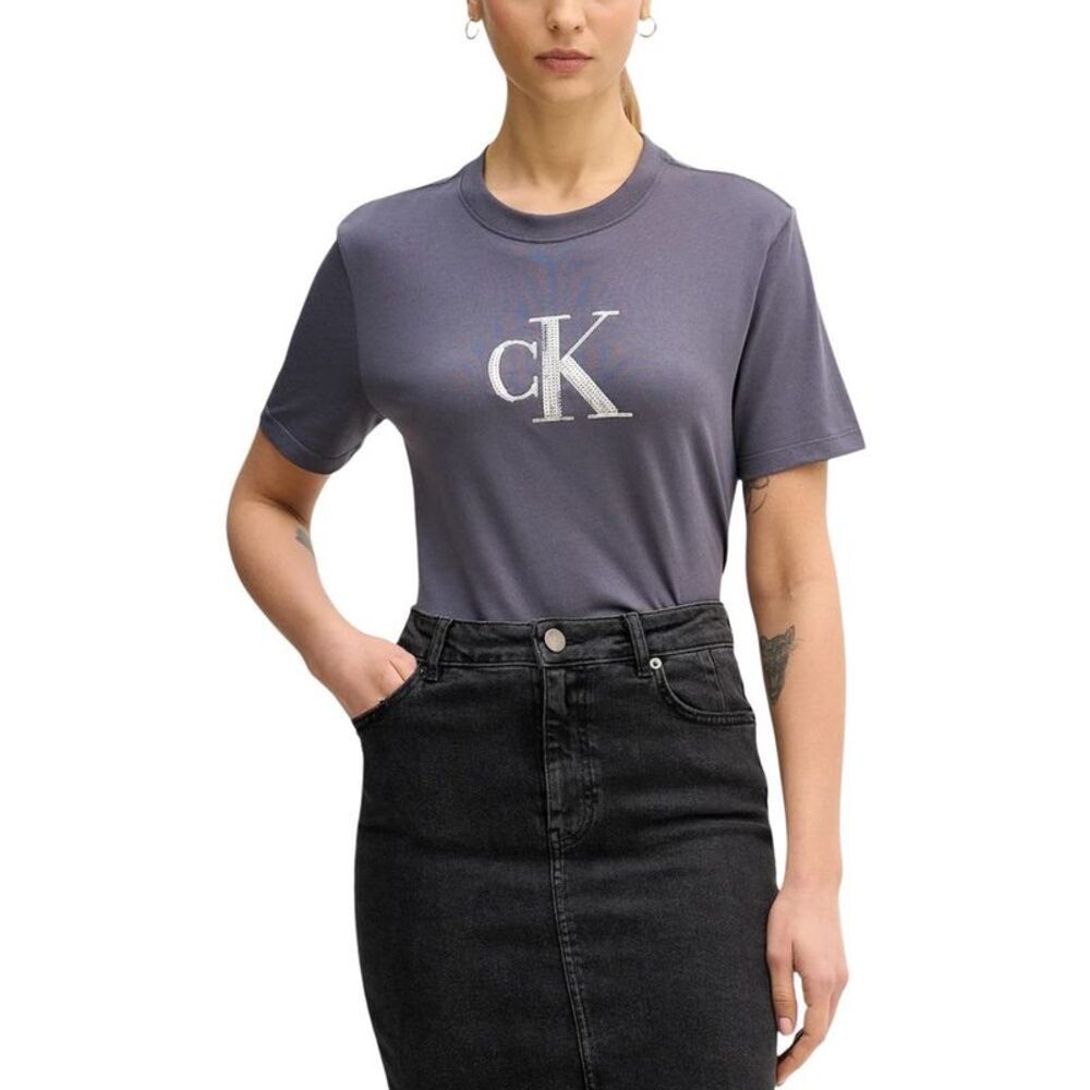 Calvin Klein Jeans Gray Cotton Women's T-Shirt